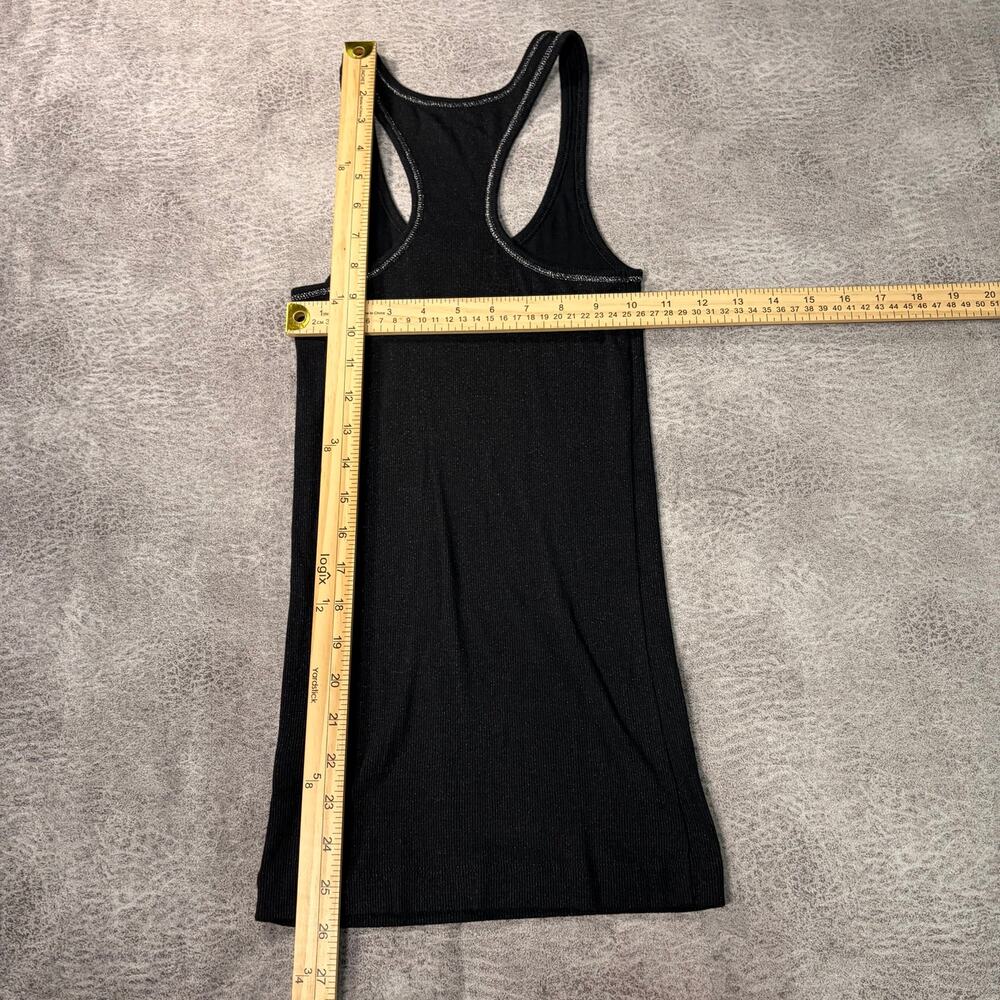 Black Ribbed Fitted Racerback Tank Top - Picture 4 of 4
